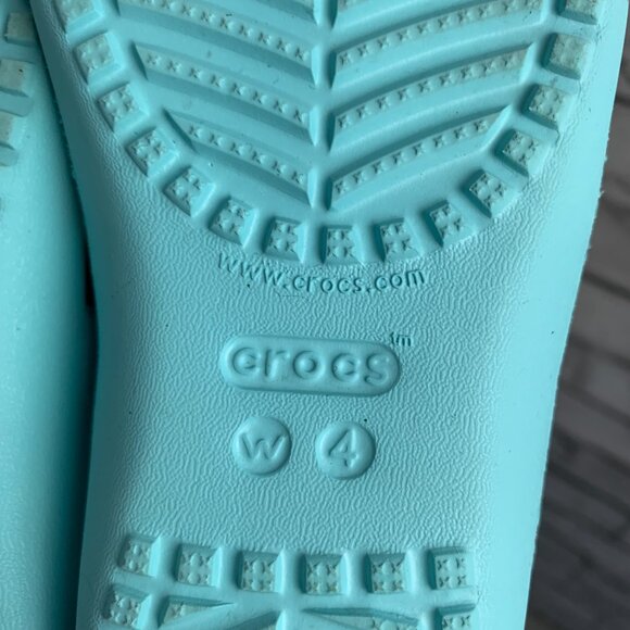 Crocs Kadee II Flip Flops W 4 Aqua Blue Beach Vacation Outdoor Thong Sandals - Picture 8 of 8